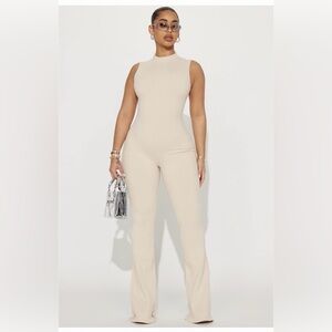 Sleeveless Cream Jumpsuit